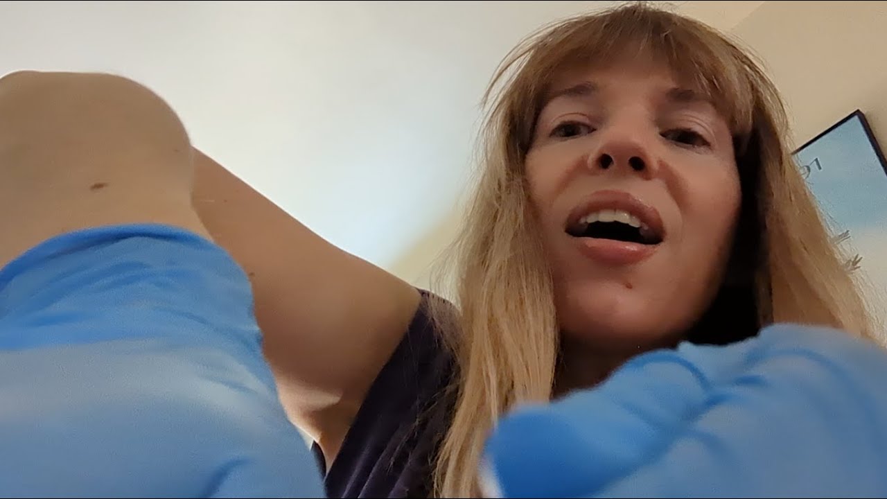 ASMR Neck and Shoulder Massage with Gloves (You're Laying Down)