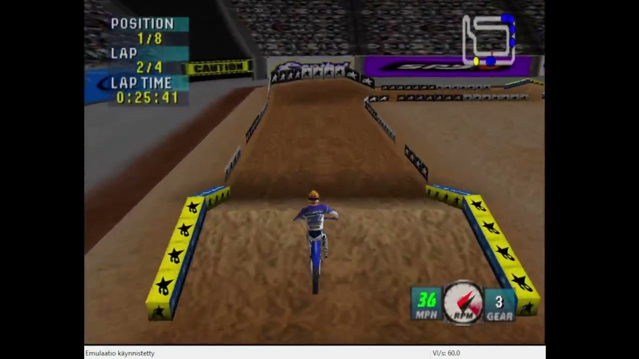 N64, NTSC, Emulated, Jeremy McGrath Supercross 2000, Minneapolis, Race, 125cc, 