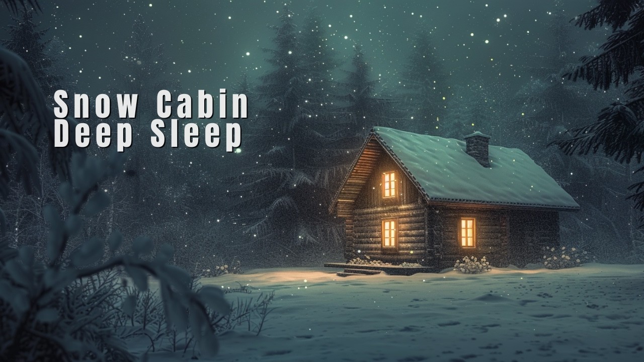 Snow Cabin in Snowstorm ❄️ 3 Hours Deep Sleep Ambience | Cozy Winter Night
