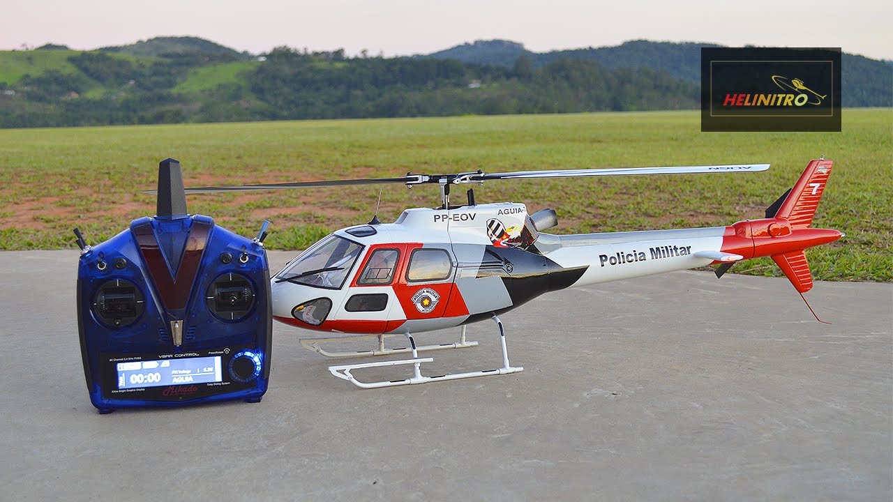 Mini helicóptero Policia Militar As350 Trex 450 Vcontrol