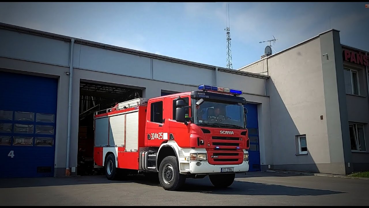 ALARM NA SESJI! - KOMUNIKAT I WYJAZD GBA & GCBA - 304[K]21 MAN & 304[K]25 SCANIA - JRG 4 KRAKÓW