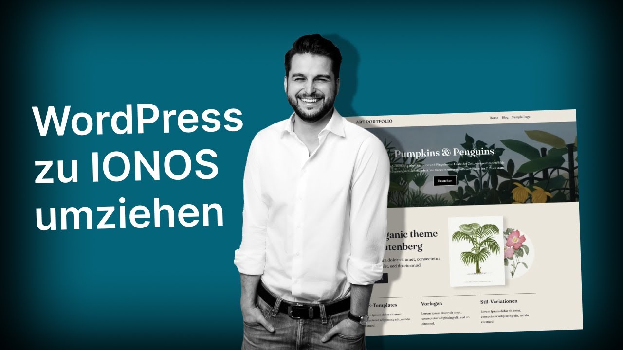 WordPress umziehen zu IONOS - Schnelles Hosting f&uuml;r 4&euro; inkl. Domain und Postfach