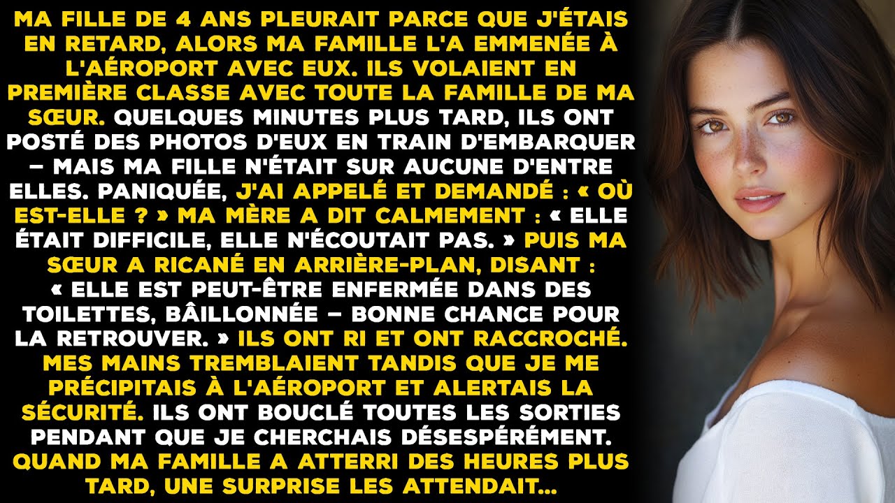 Ma fille de 4 ans pleurait parce que j'étais en retard, alors ma famille...