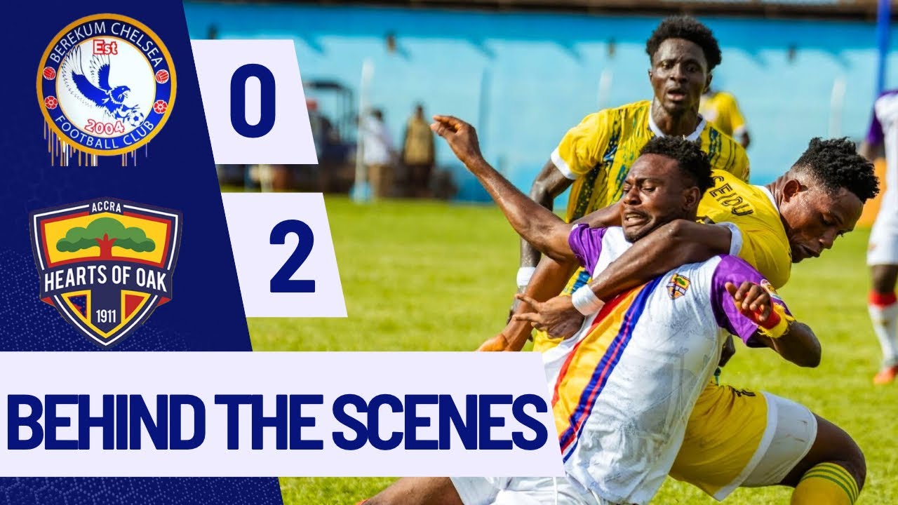 BEREKUM CHELSEA vs HEARTS OF OAK(0-2) BEHIND THE SCNES AT BEREKUM, FANS & PLAYERS CELEBRATION 🥳 🌈 🔥