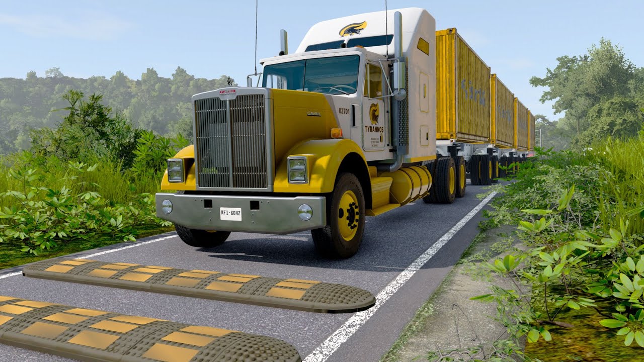 Trucks vs Speed Bumps #67 | BeamNG Drive | TruckBumps