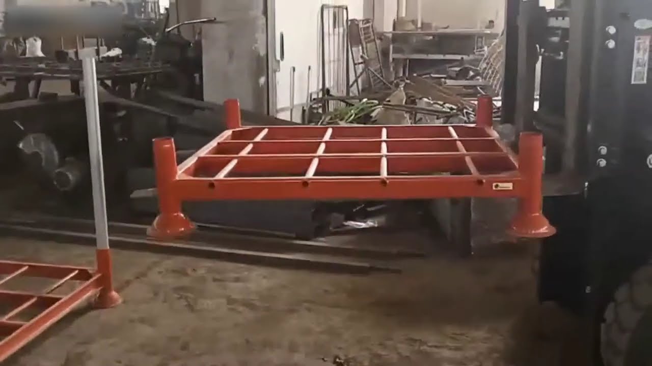 How to stack post pallet rack with forklift?