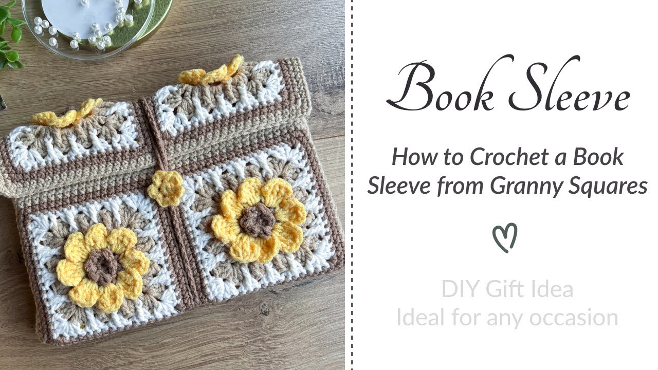 📖🌸 Вяжем Крючком Чехол Для Книги из Цветочных Бабушкиных Квадратов | Простой МК & Идея подарка