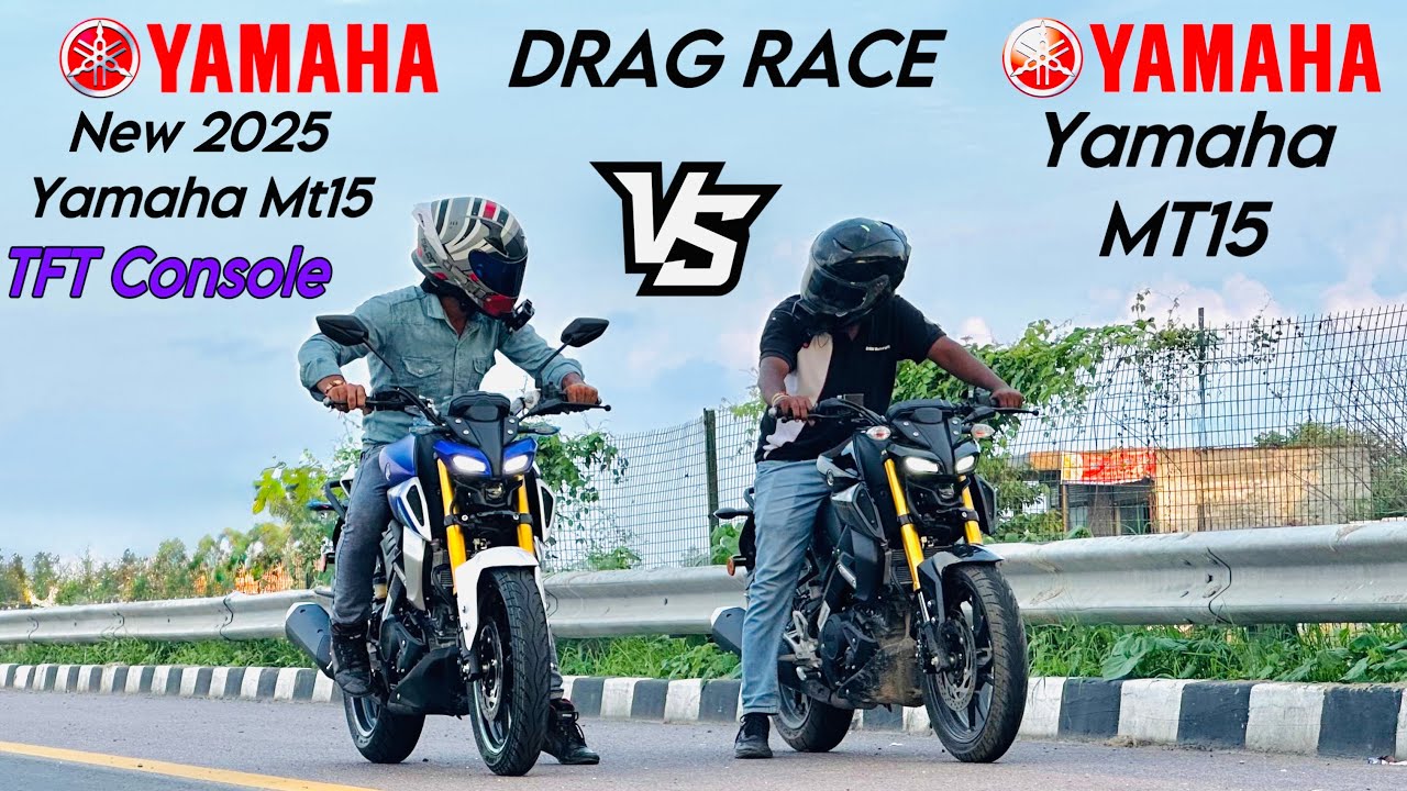 Yamaha MT15 TFT display vs Yamaha MT15 Drag race video 