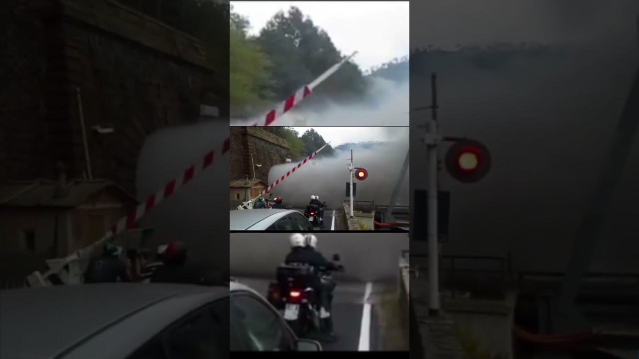 level crossing in Ovada in Italy  old train, 