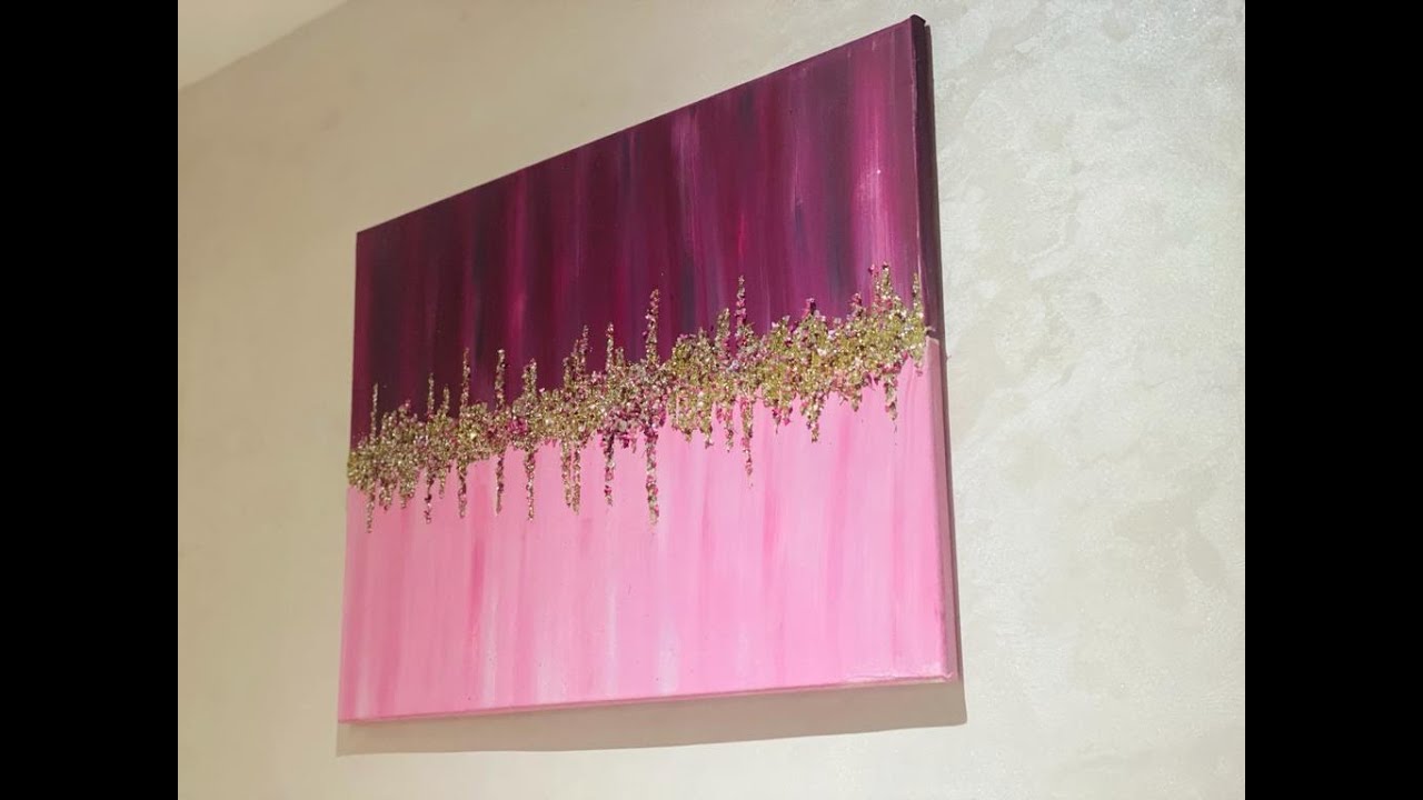 peinture sur toile acrylique&multi surface/abstrait 🖌️🖼️🎨👩‍🎨 الرسم على اللوحات/ لوحة سهلة وبسيطة