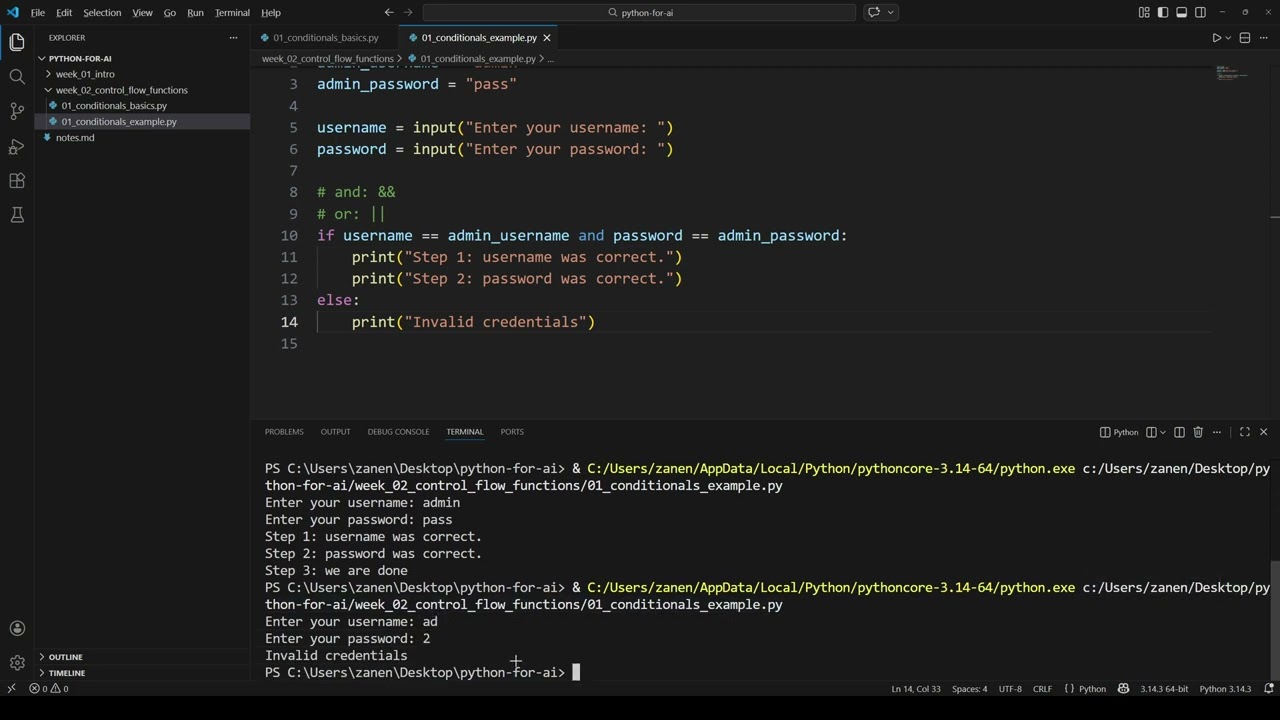 Python for AI - Week 2.5 - Conditionals: Practical Example