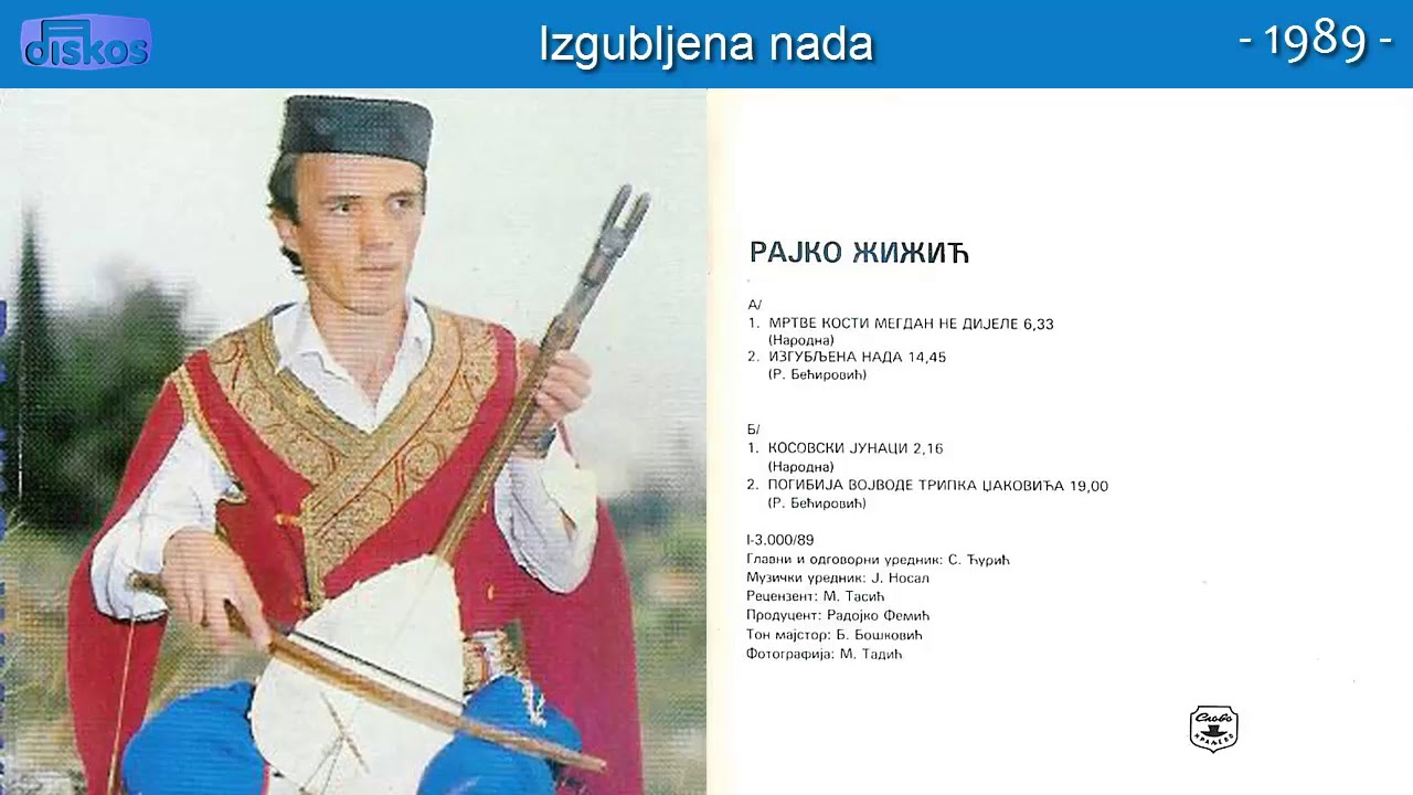 Guslar Rajko Zizic - Izgubljena nada - (Audio 1989)