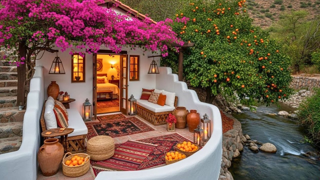 48 Relaxing Tiny House Outdoor Living Ideas With Blooming Flowers, River Patio, And Cozy Mediterrane