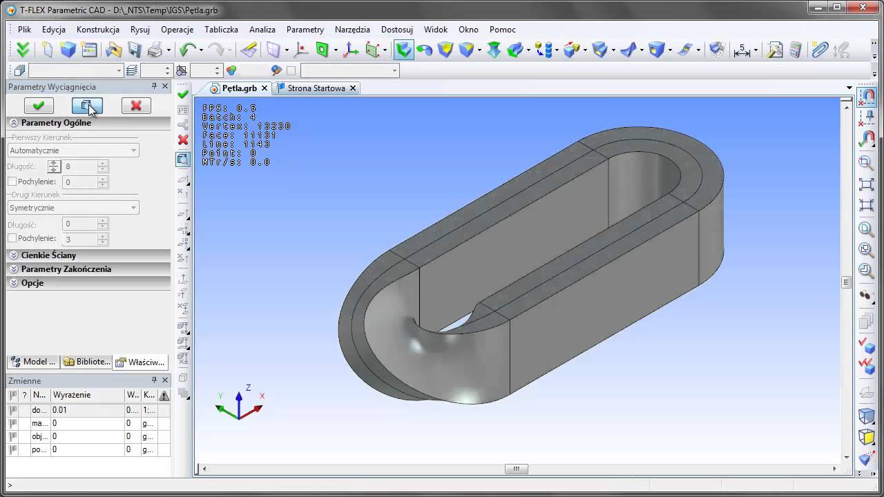 T-FLEX CAD - pogrubienie węzła/pętli Mobiusa