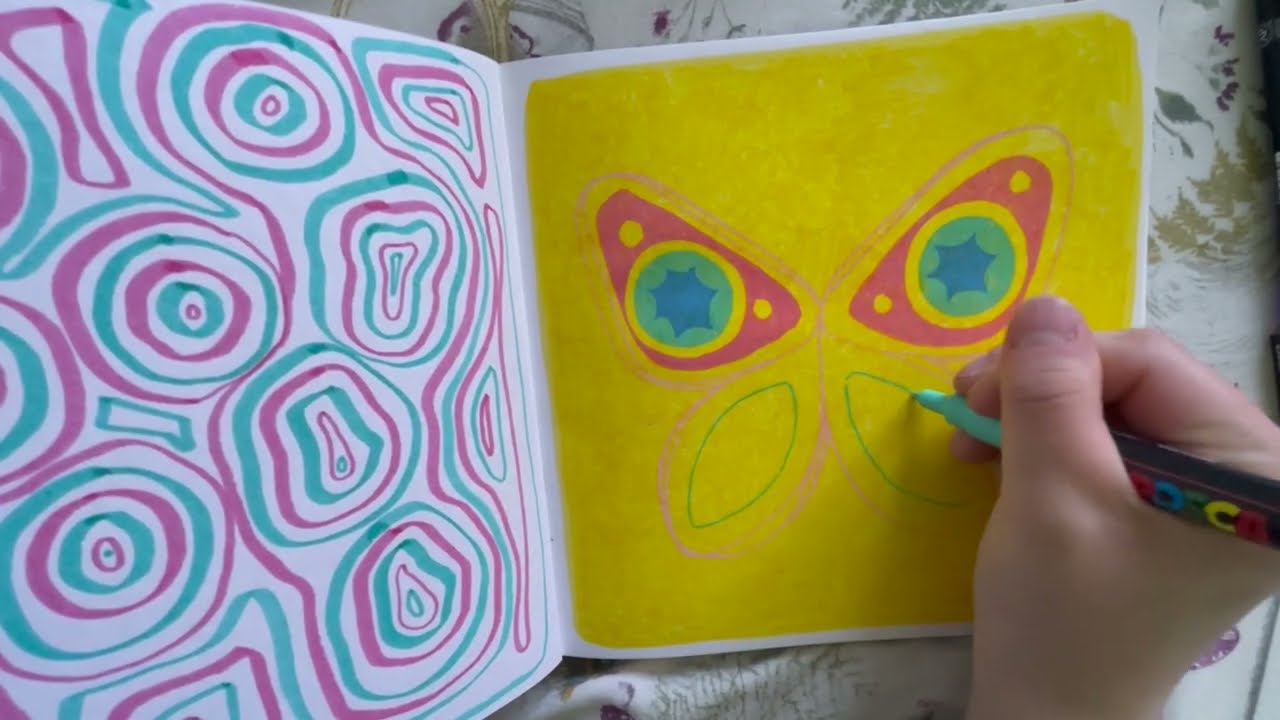 ASMR Draw with me - Pastel Butterfly (minimal talking, whispered, pen sounds)