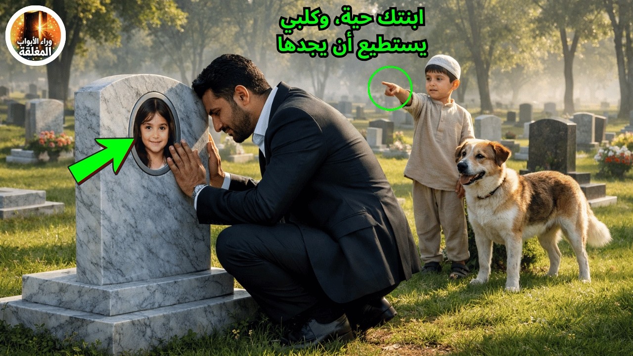 قال الطفل الفقير للمليونير الباكي في المقبرة: لا تبكِ، ابنتك حية وكلبي سيجدها، ثم حدث ما صدم الجميع
