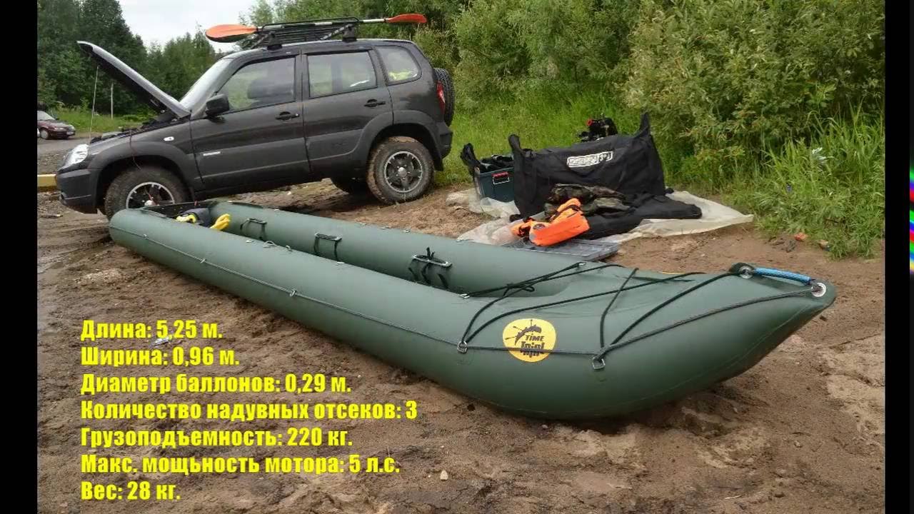 Надувной КАТАБАЙД байдарка с транцем под мотор eWaterfly, трехместный