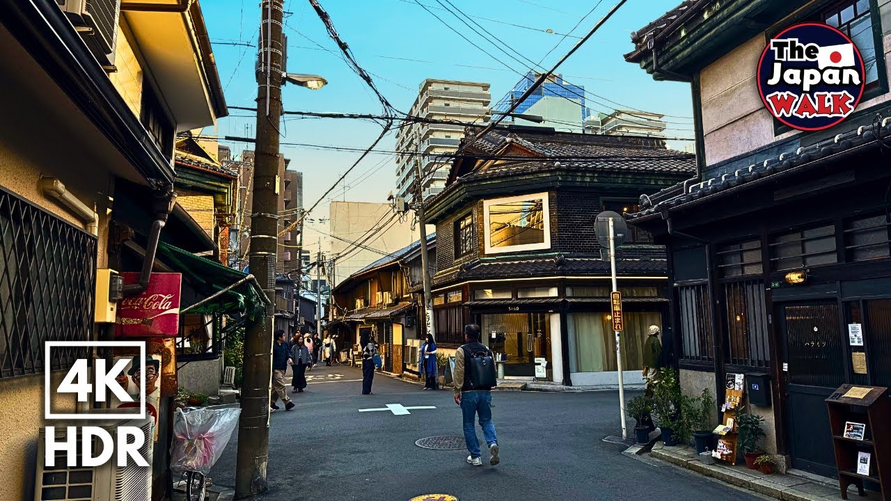 Osaka Sunset Walk – Relaxing Nakazakicho Café Streets to Umeda | Japan | 4K HDR