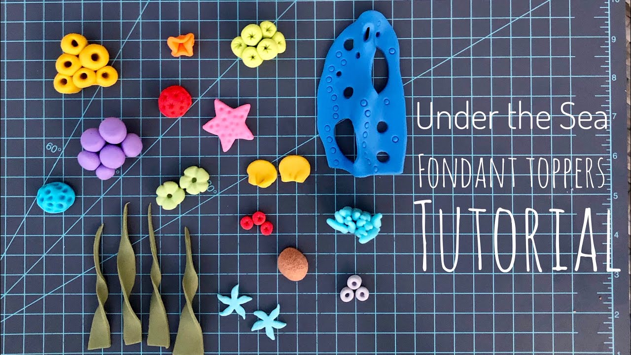 16 under the sea fondant pieces