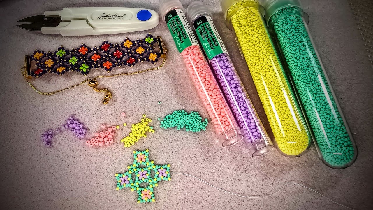 Moroccan Influenced Bracelet Tutorial Using Spring Colours 8/0 Beads from John Bead 