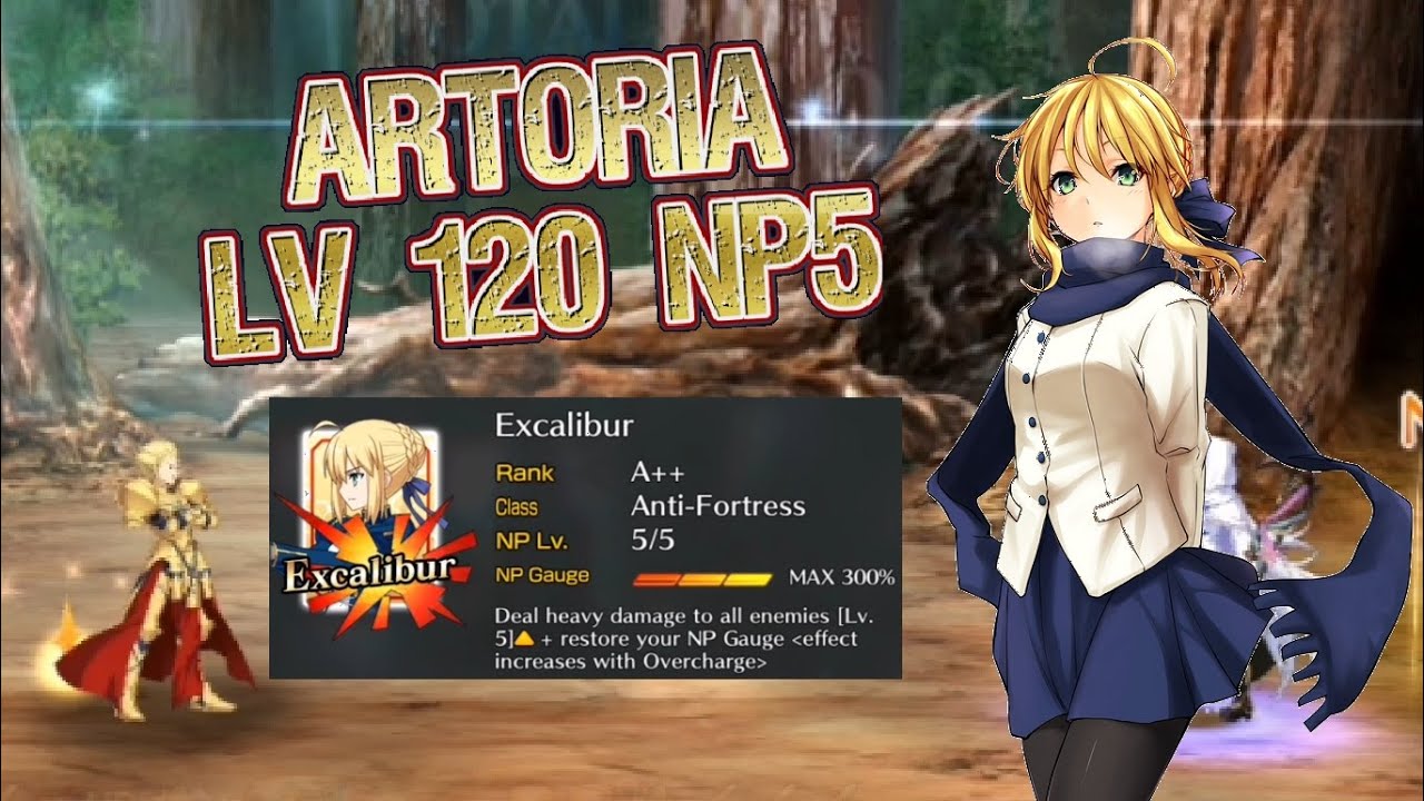 【FGO】 Artoria Pendragon (Saber) Lv.120 NP5 Damage Testing (Pre-Koyanskaya)