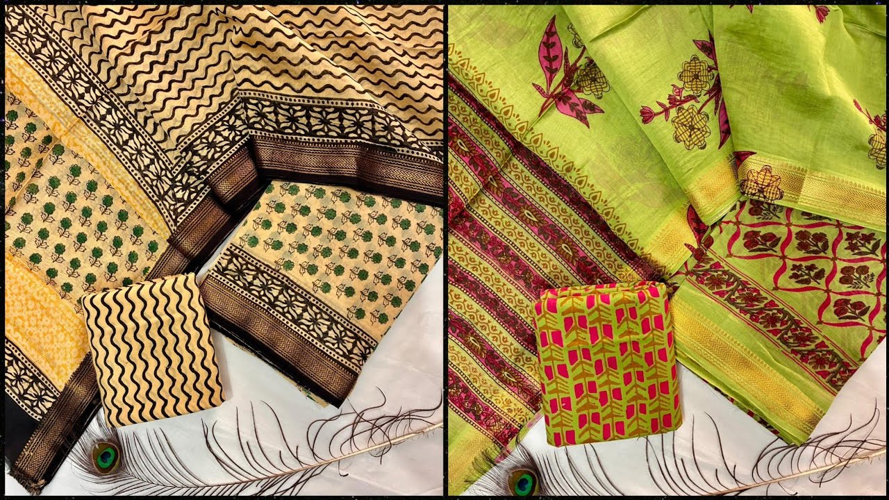 Bagru Print Maheshwari Silk Suit #maheshwarisilk #silksuits #unstichedsuits #dressmaterials 