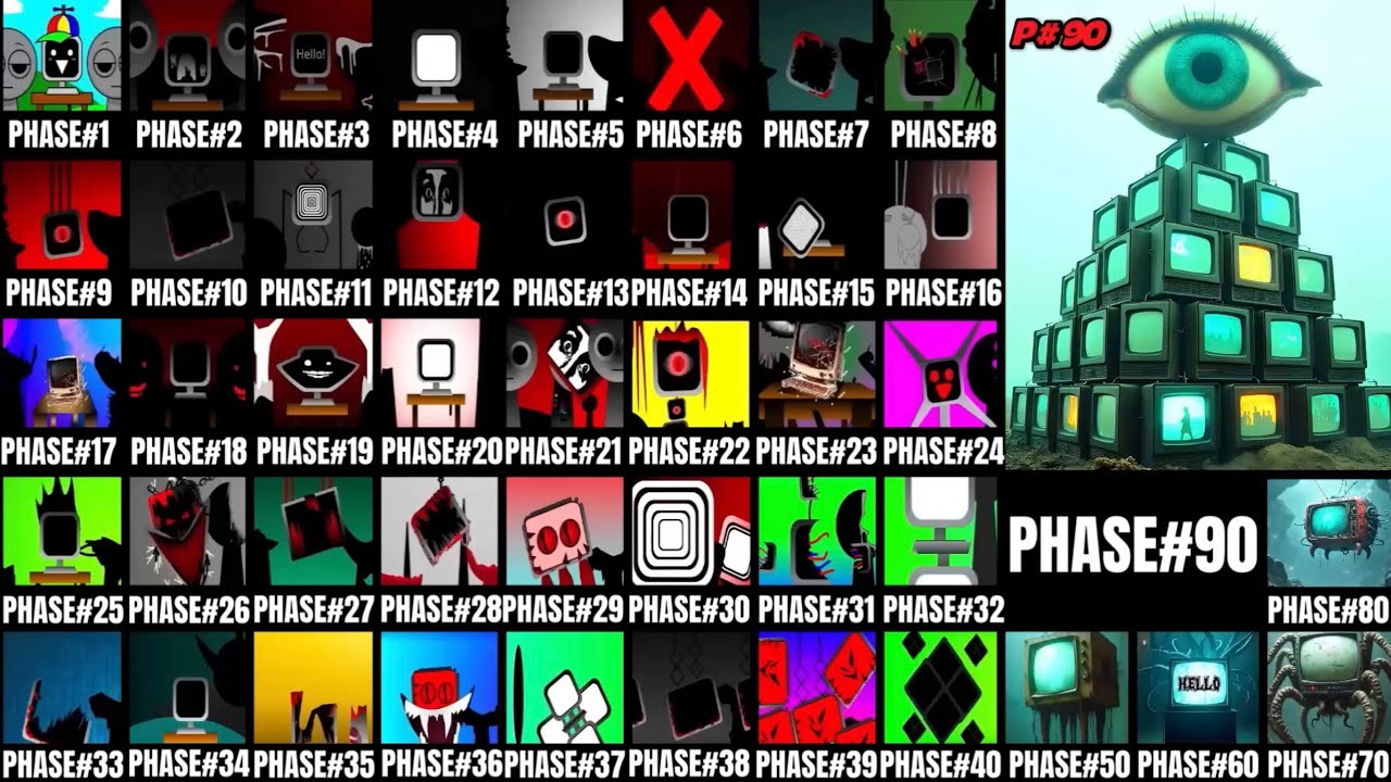 Incredibox Sprunki - Phases 1-90 - All Characters (BONUS MODS)
