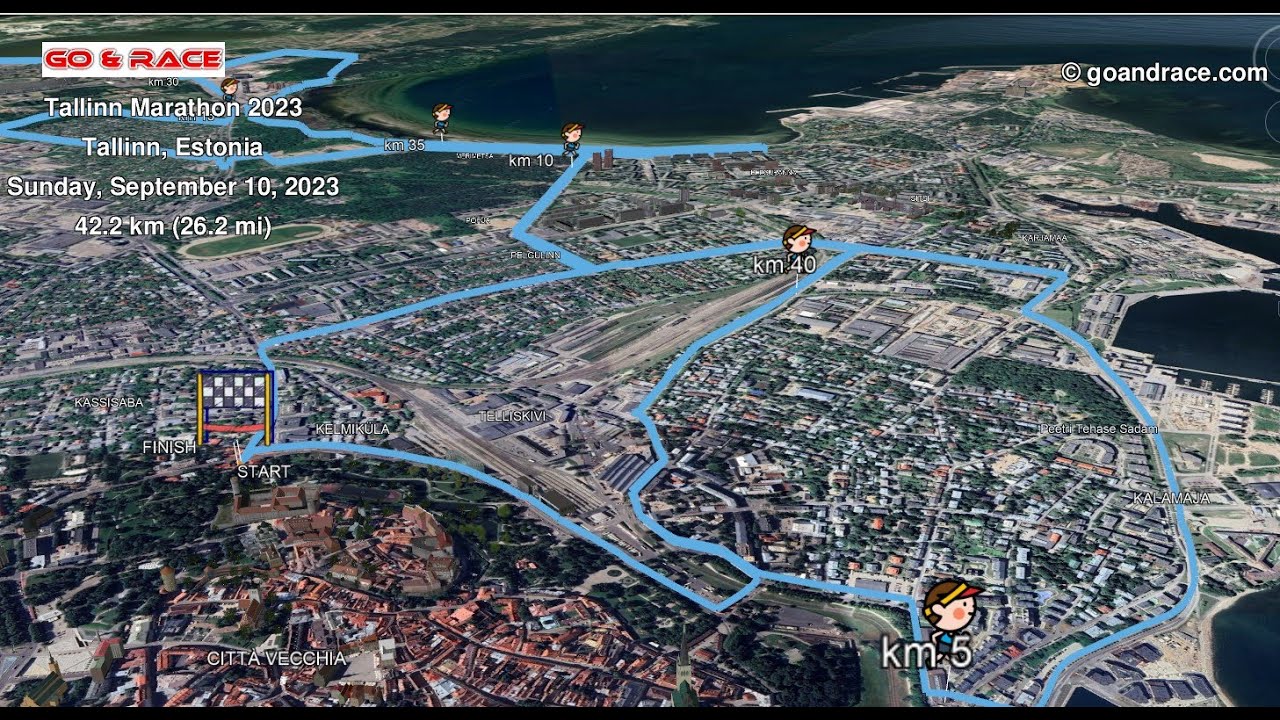 Tallinn Marathon 2023: fly over the 42.195 km 3D race path!
