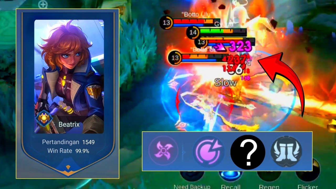 RAHASIA EMBLEM TOP GLOBAL BEATRIX! 1 HIT SUN AUTO ILANG! MOBILE LEGEND INDONESIA