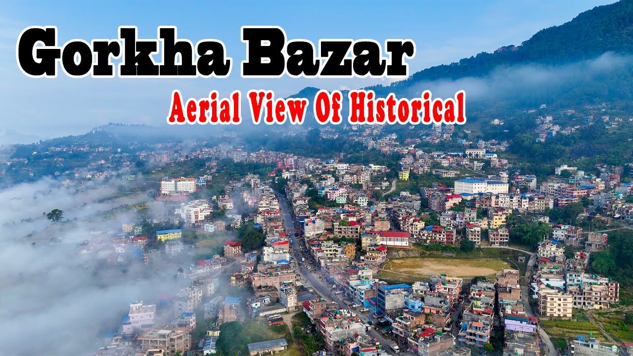 Gorkha Bazar Drone View Nepal