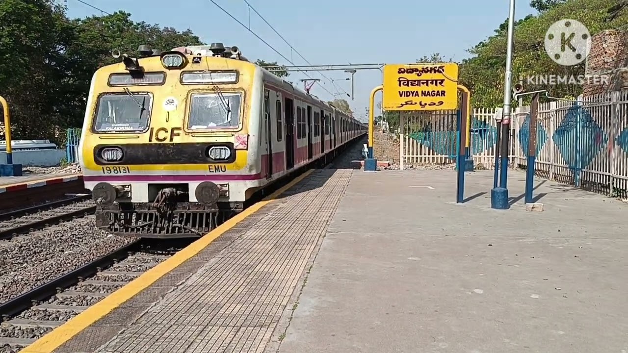 ⚡4 MMTS Trains Crossing at Vidyanagar Railway Station 🚆 | Train Nos 47217 • 47203 • 47244 • 47185 |💥
