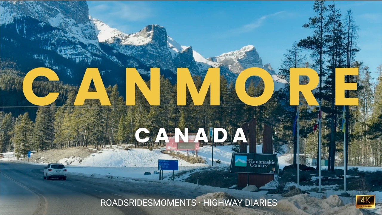 Canmore Canada Winter views 🇨🇦   | Downtown & Cinematic Rocky Mountains Views