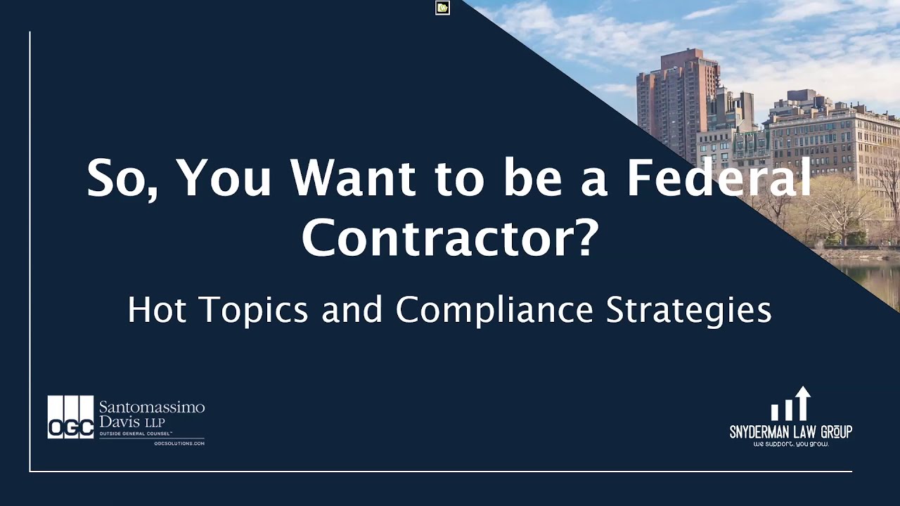 Introduction - So, You Want To Be a Federal Contractor