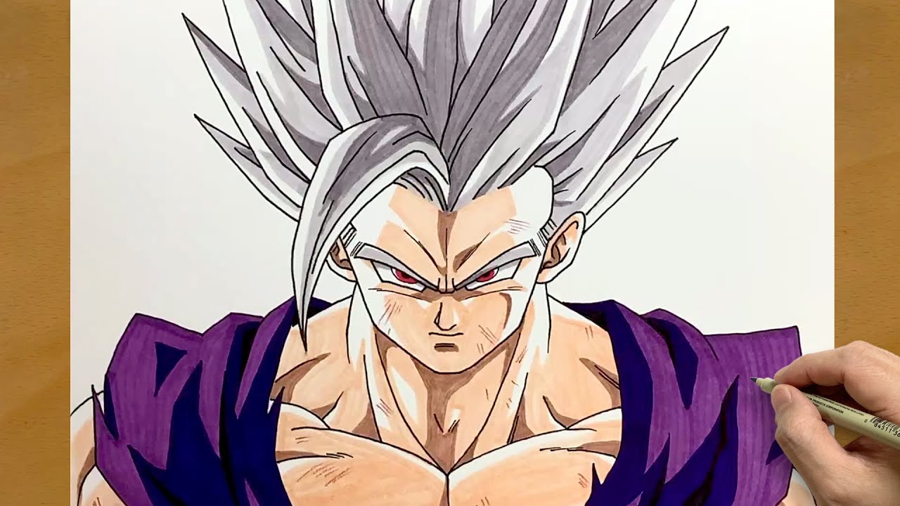How to Draw Beast Gohan from Dragon Ball Super || Beast Gohan Drawing Step by Step || Gohan Fanart
