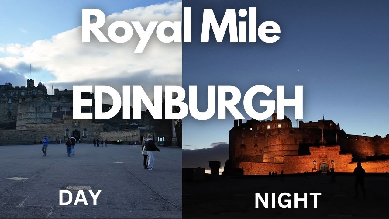 Royal Mile EDINBURGH - Day VS Night walking ASMR - Scotland, UK travel