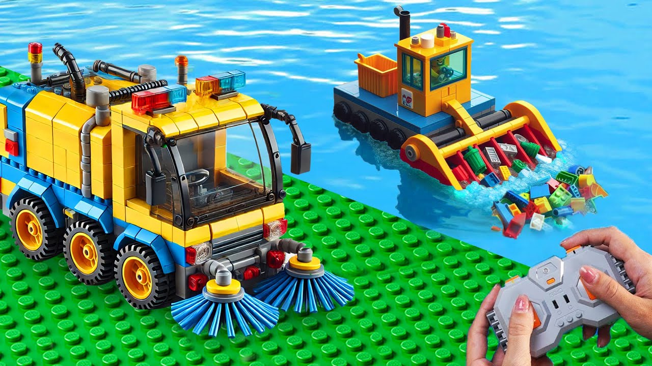 Building LEGO Cleaning Machine: Clean Street and Water