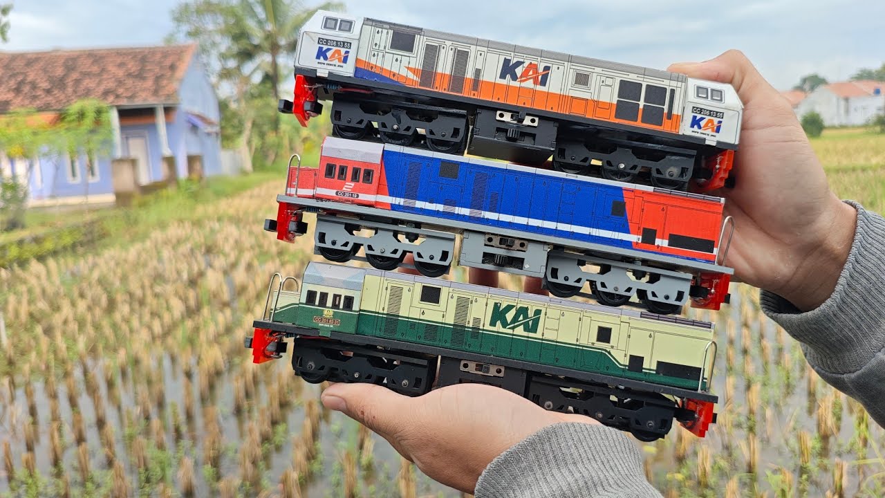 Mulung mainan kereta api indonesia,merakit diorama dadakan, longhood longhood 😝😝😝