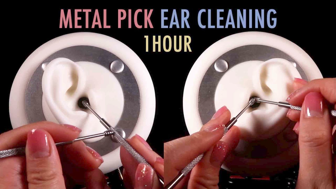 ASMR. 1 Hour of Ear Cleaning w/Metal Earpicks 🍯(No Talking)