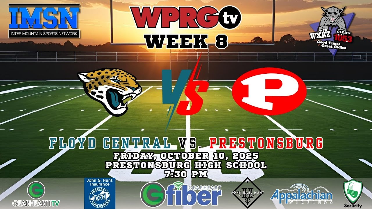 Floyd Central vs. Prestonsburg - High School Football on WPRGtv (Oct. 10, 2025)
