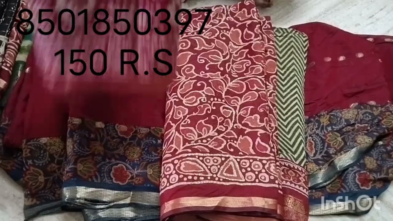 Pure maheswari silk ❤️ 2 cut sarees ♥️ only 150 rupees ❤️ 8501850397