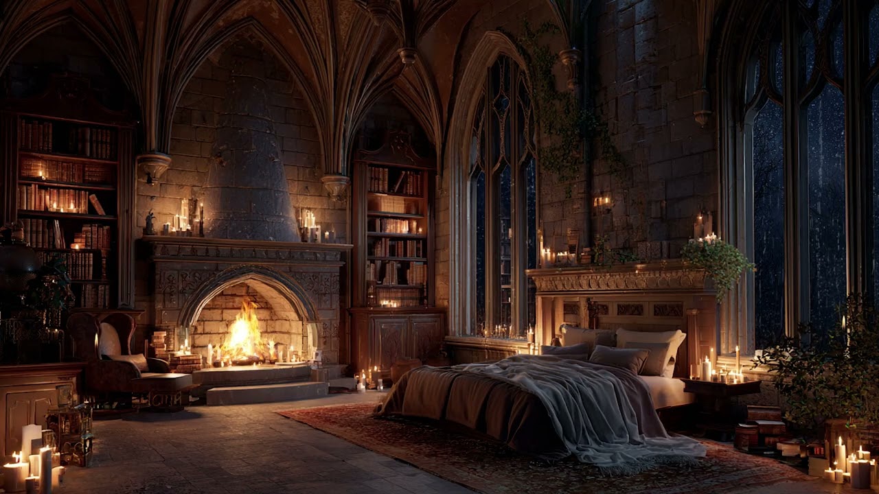 Peaceful Night Piano | Sleeping Inside an Ancient Castle