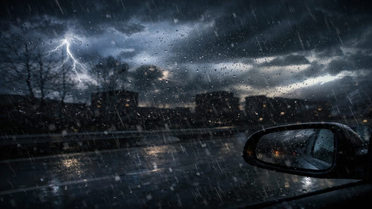 Rainy Drive at Night 🌧️ | Relaxing Car Window Rain Sounds (2 Hours)