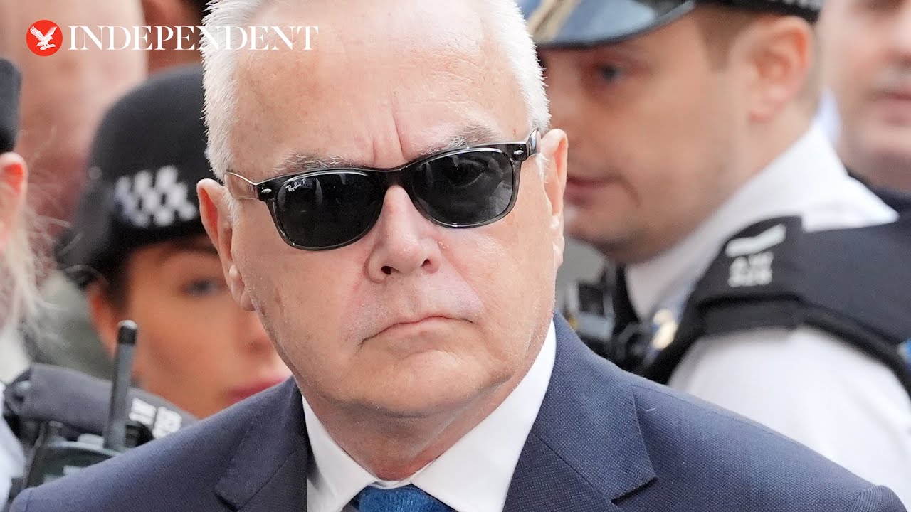Watch again: Huw Edwards arrives at court to be sentenced for accessing indecent images of children