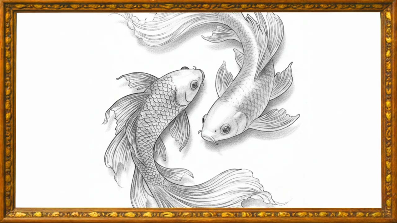 Gallery Style  Drawing | Relaxing Screen Video | Peaceful Pencil Drawing Slideshow for TV Screen