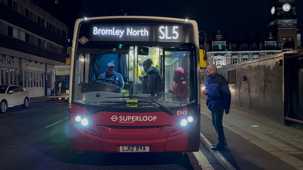 London Buses Superloop SL5 Bus Route Inaugural Journey From Croydon Library to Bromley North
