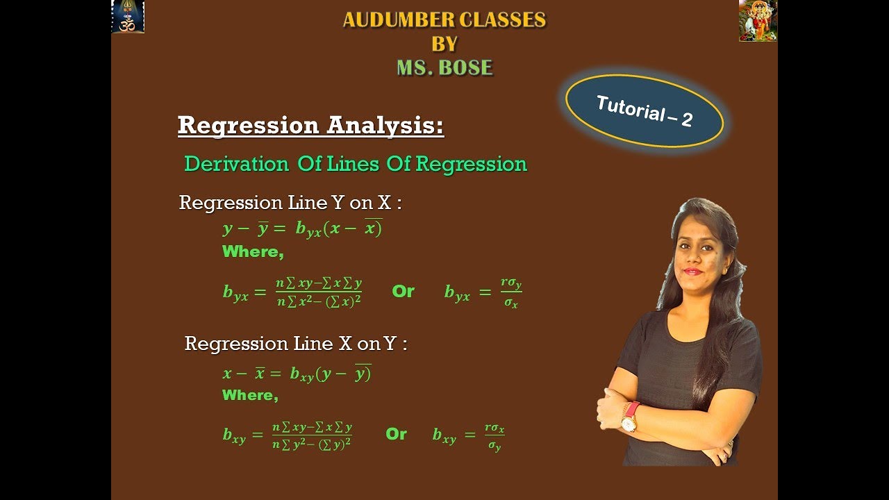 Derivation of Regression Line X on Y and Y on X