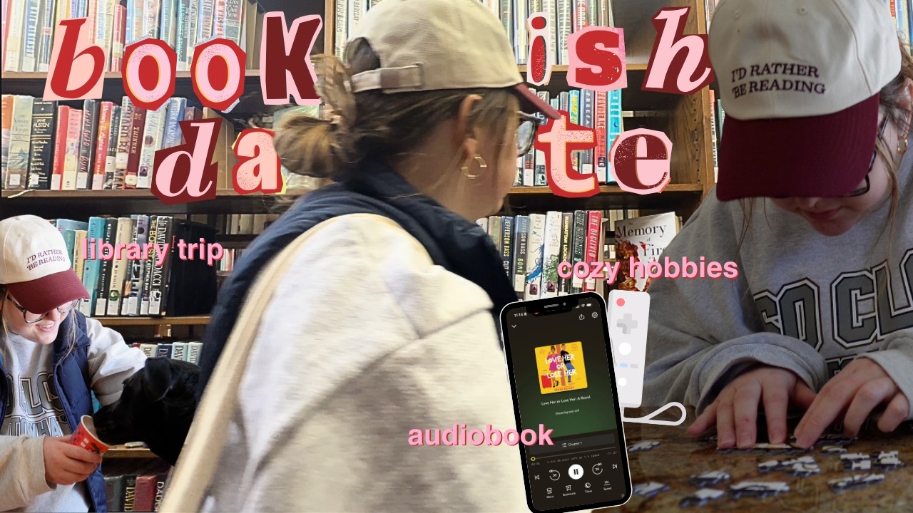 come on a bookish date with me! 💌 *library, cozy hobbies, v-day reading vlog*