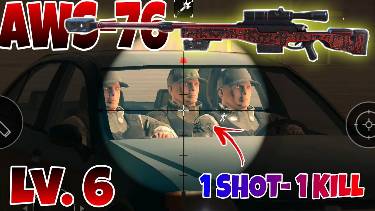 Armed Heist Best 1 Shot Sniper Rifle AWS-76 Lv.6 ( IOS, Android ) Gameplay