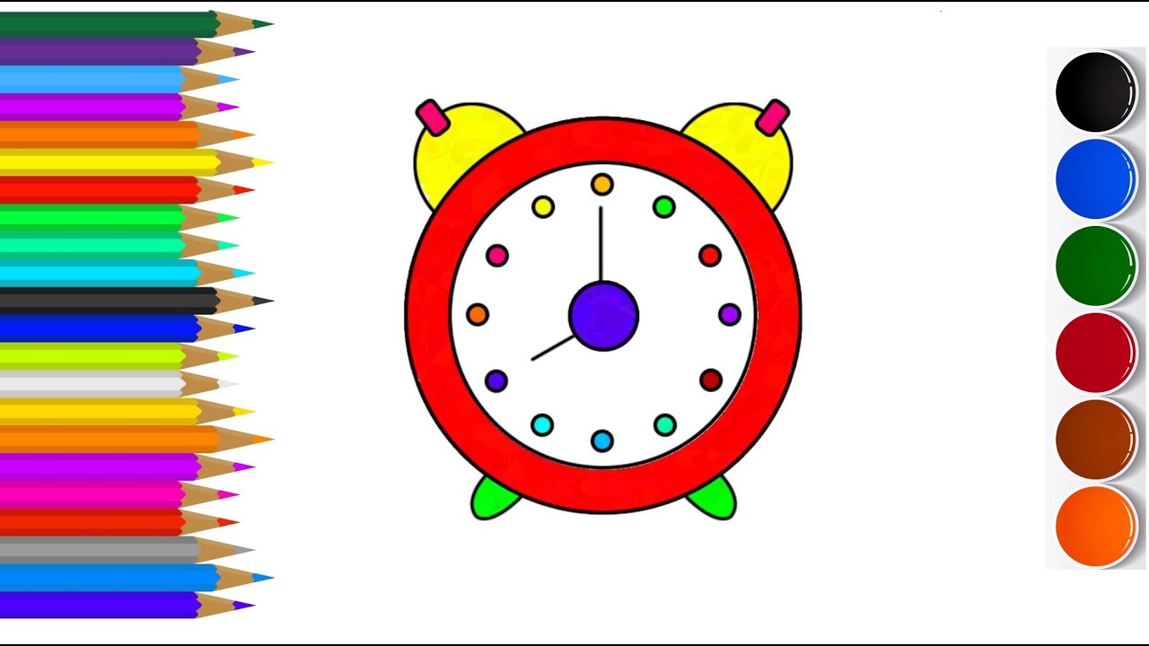 Bolalar uchun soat rasmini chizish | Draw a picture of a clock for children | Рисуем часы для детей