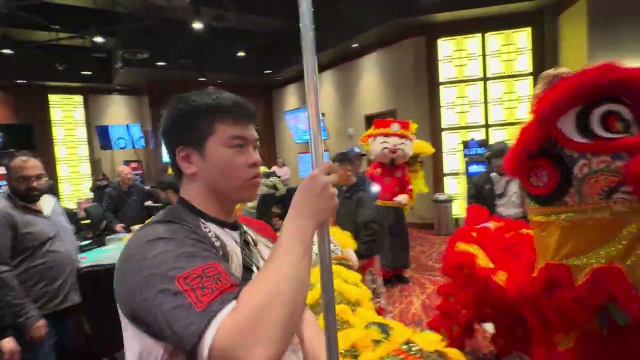 Chinese new year performance by Leung's White Crane Dragon & Lion Dance Association at bay 101